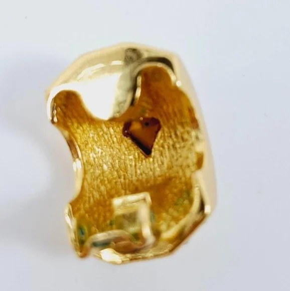 Christan Dior Gold Plated Earrings Clip On With Crystal / Amethyst  Repaired - Picture 8 of 16